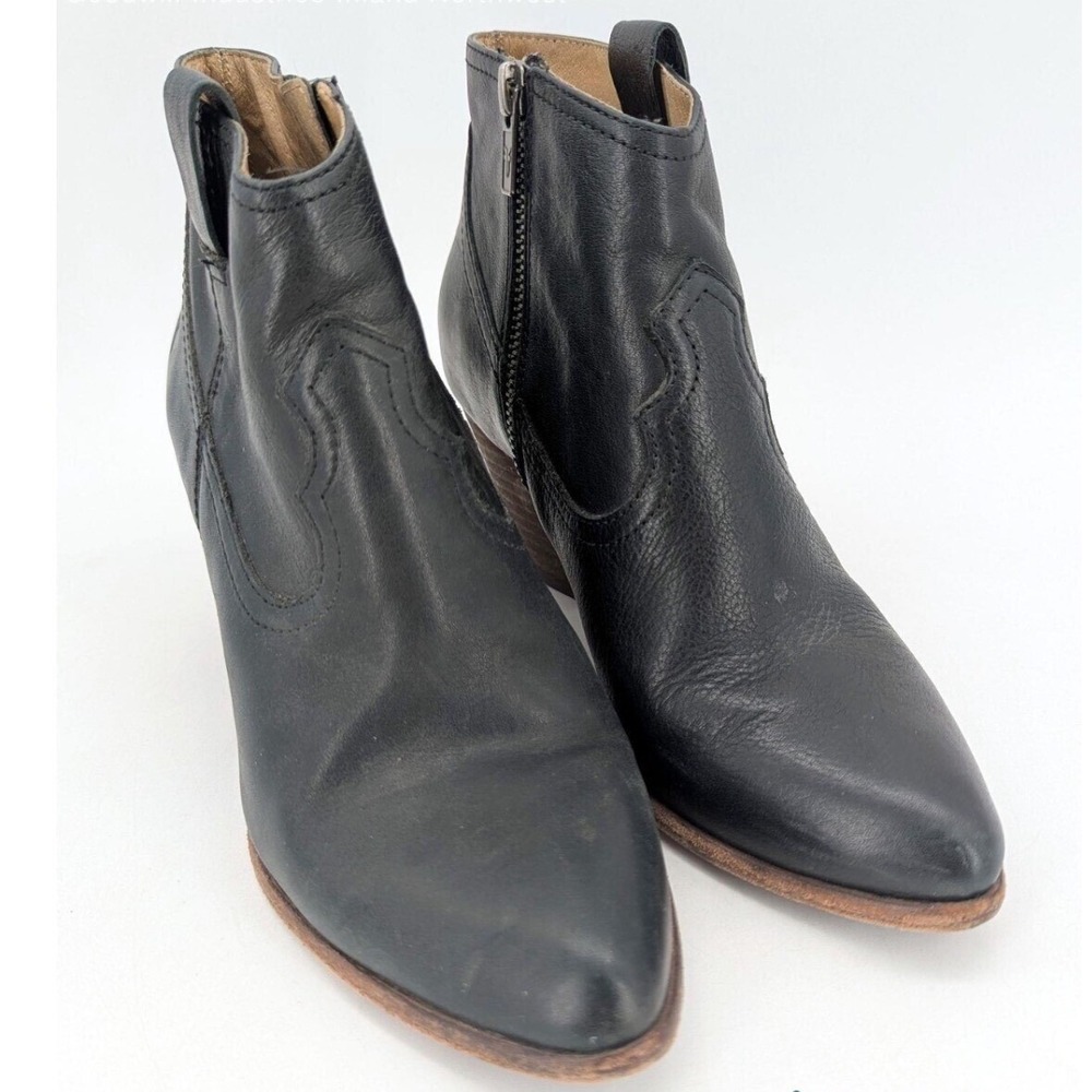 Frye Sacha Moto Shootie Black Leather Western Ankle Boots Booties Womens 6.5M